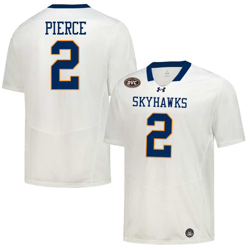 UT Martin Skyhawks #2 LaMarion Pierce College Football Jerseys,Uniforms-White